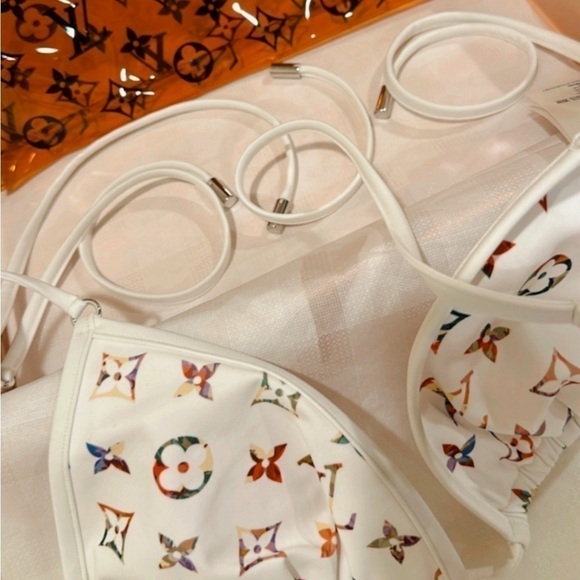 💯% Authentic Louis Vuitton Monogram Multi-color Bikini Top & Clutch ✨ - Picture 4 of 11